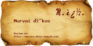Murvai Ákos névjegykártya